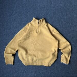 Mustard yellow wool Berac Half-Zip Sweater